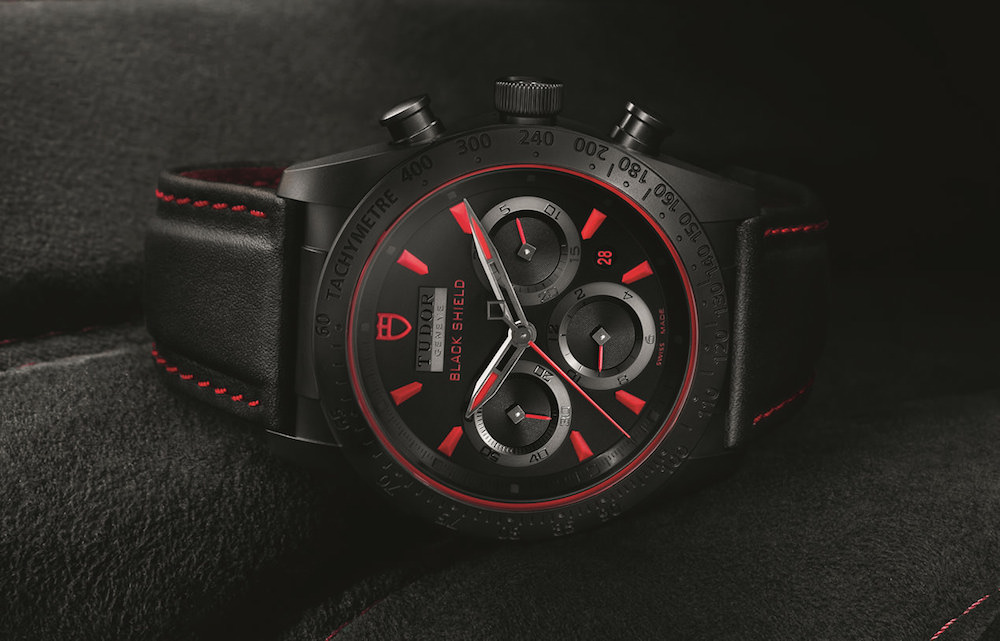 Montre homme Tudor Fastrider Black Shield chronograph rouge - verygoodlord