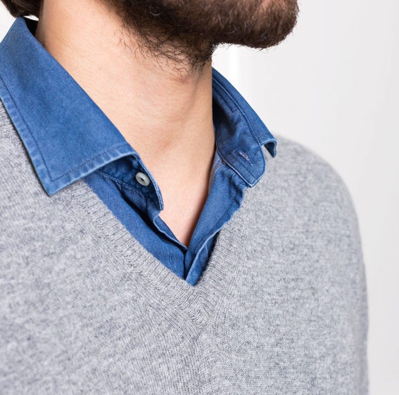 Pull Homme Esprit En Coton Et Cachemire - Taille XL - Gris - Occasion Très Bon état