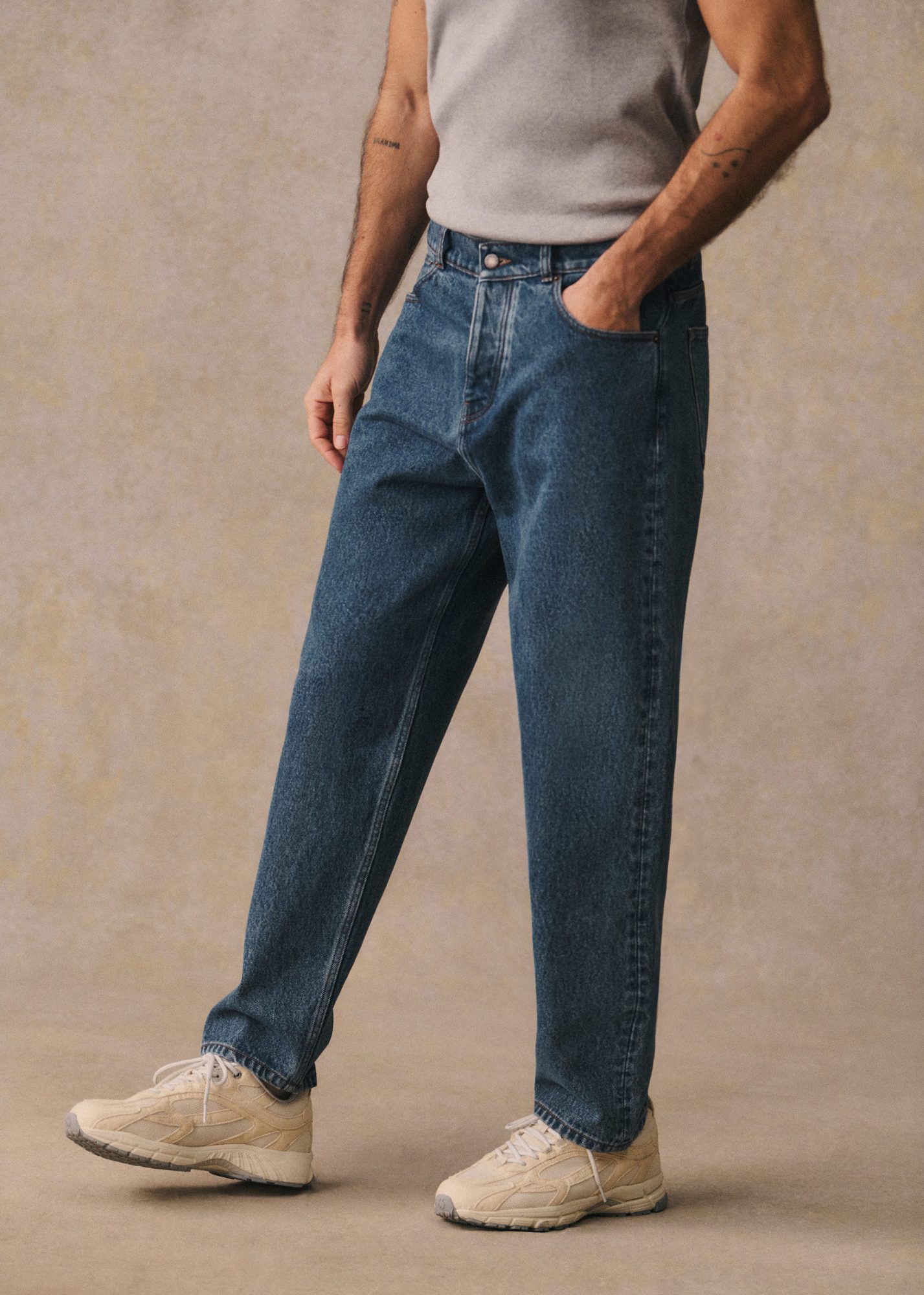 longueur jean homme denim one wash basket tshirt