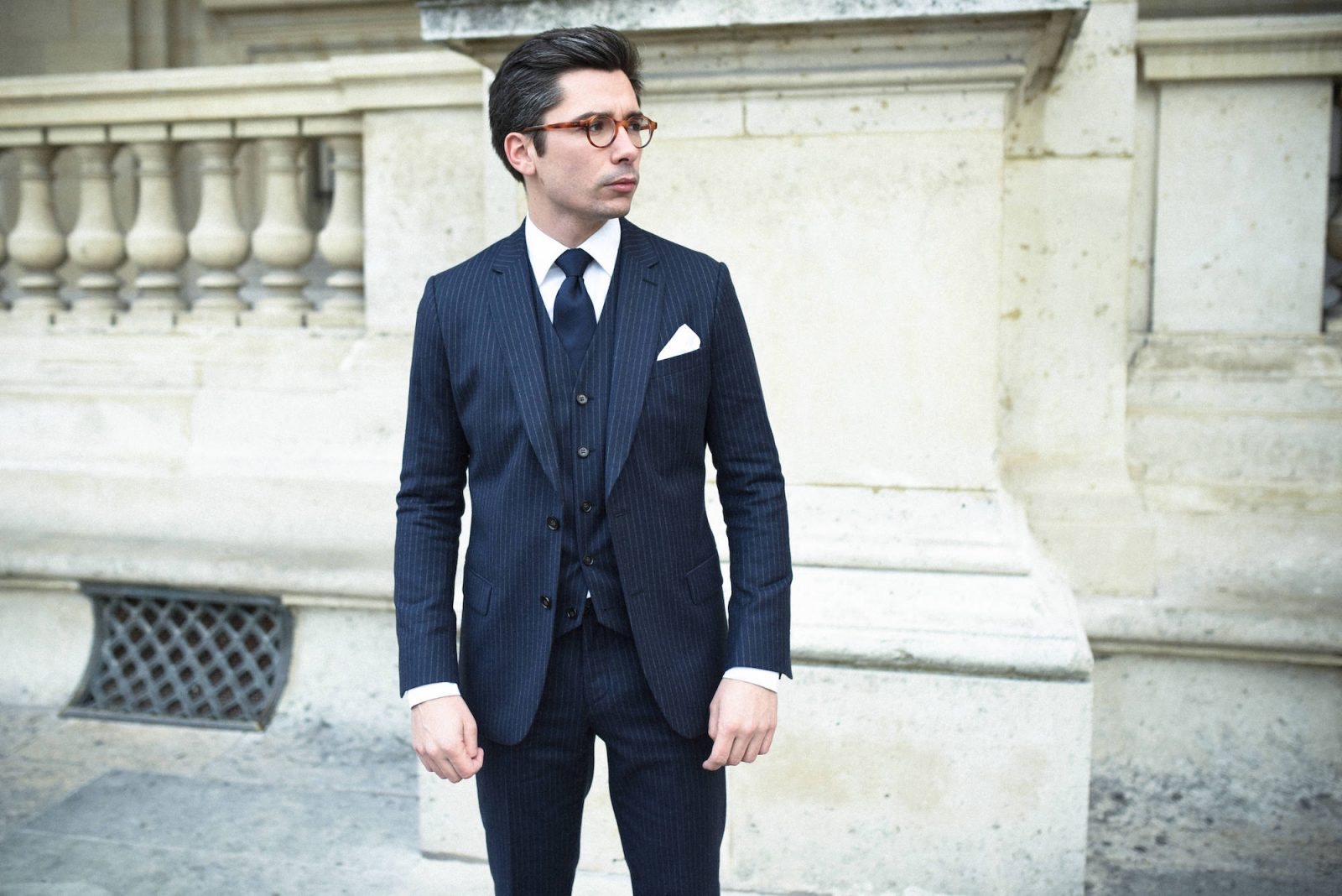 Costume Trois Pièces Pour Homme – Veste, Pantalon, Chemise Et Cravate, Disponible En Plusieurs Couleurs (bleu Foncé, Noir, Gris, Etc.)