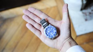 tudor pelagos blue in hand