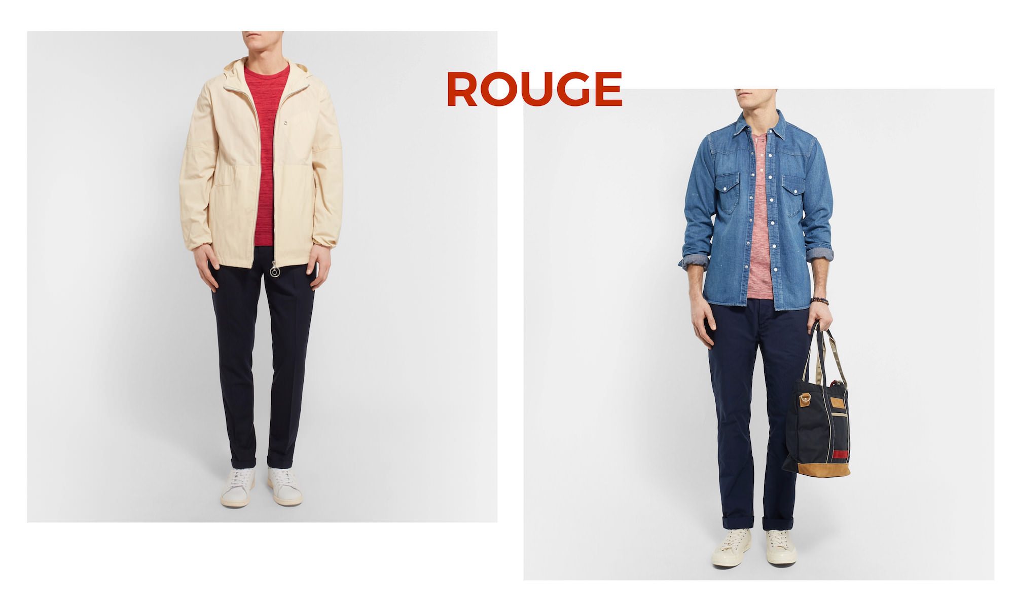 look homme touche rouge