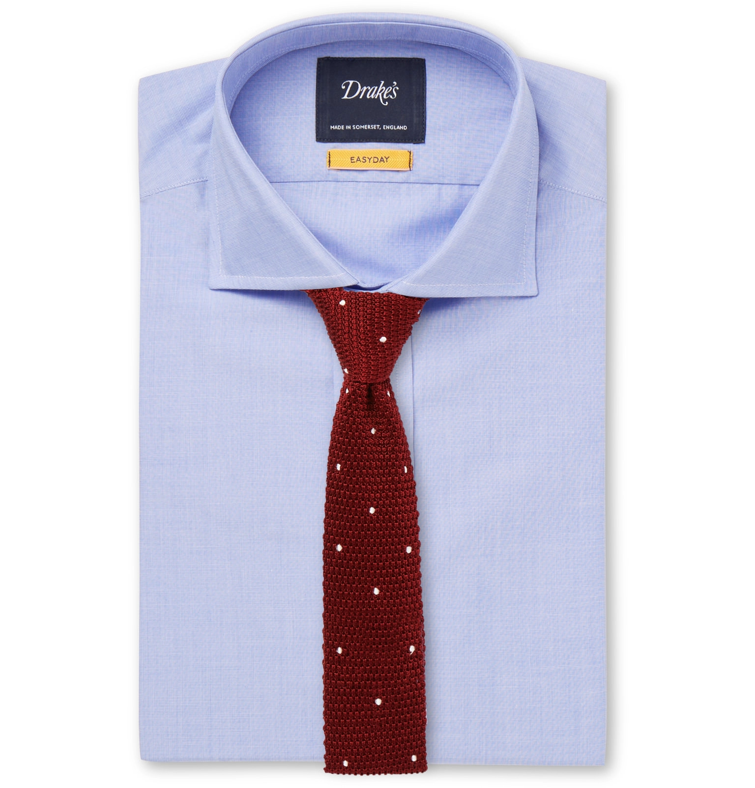 chemise bleu unie cravate motifs