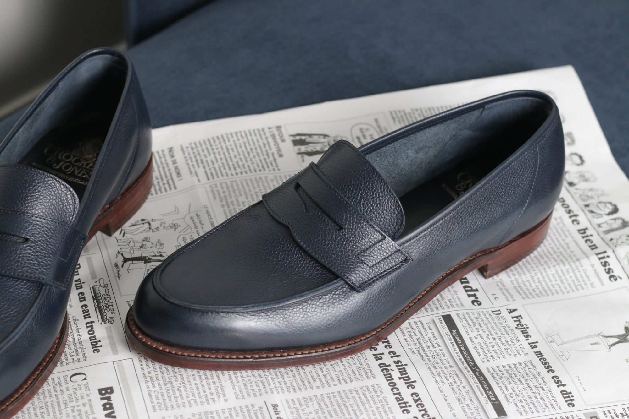 mocassin homme bleu marine