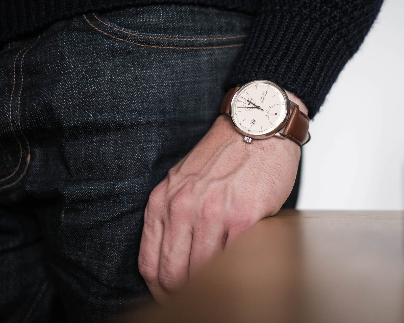 Montre Automatique Iron Annie Bauhaus Edition 2152-5 - Style Bauhaus, Bleu Et Beige - Neuf Avec étiquettes