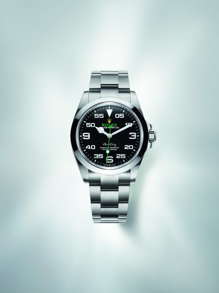 Montre Rolex Air-King en acier Oystersteel à cadran noir, 40 mm