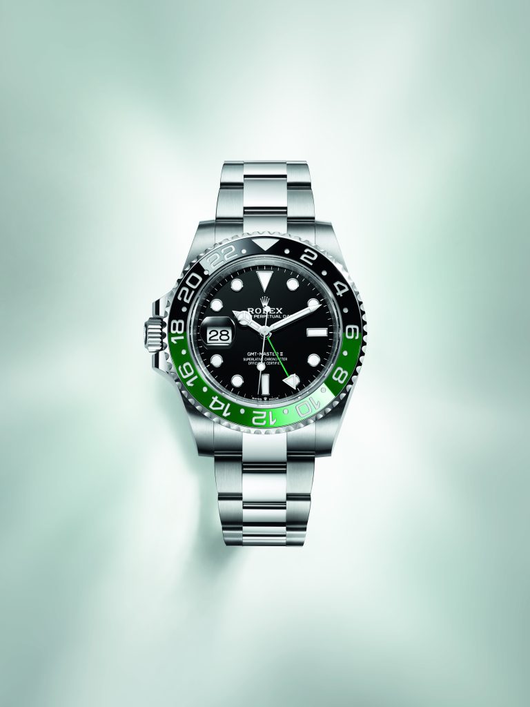 Montre Rolex GMT-Master II en acier Oystersteel à lunette Cerachrom verte et noire, 40 mm