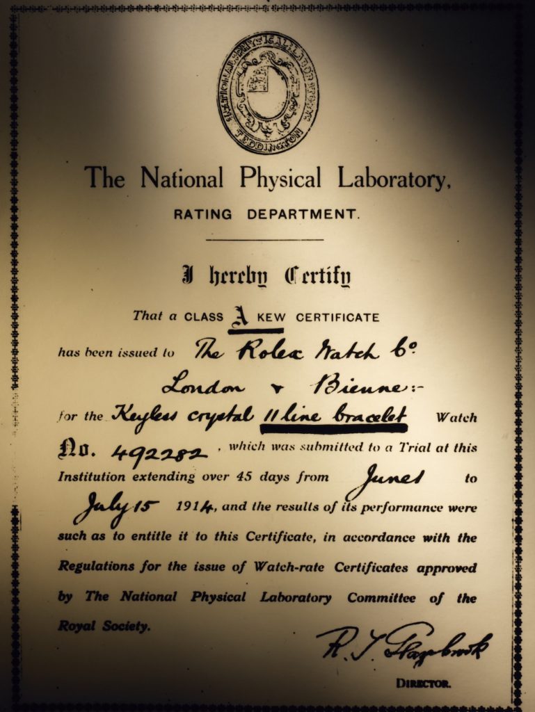 certificat laboratoire de kew