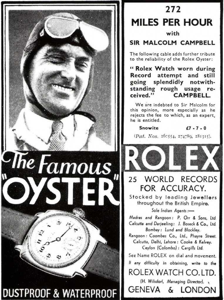 sir malcolm campbell pub rolex oyster