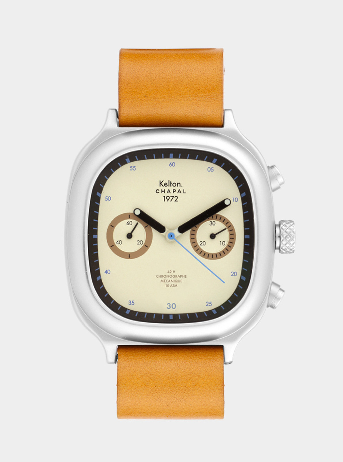 kelton chronographe-1972-skysand-tan-kelton-chapal-face