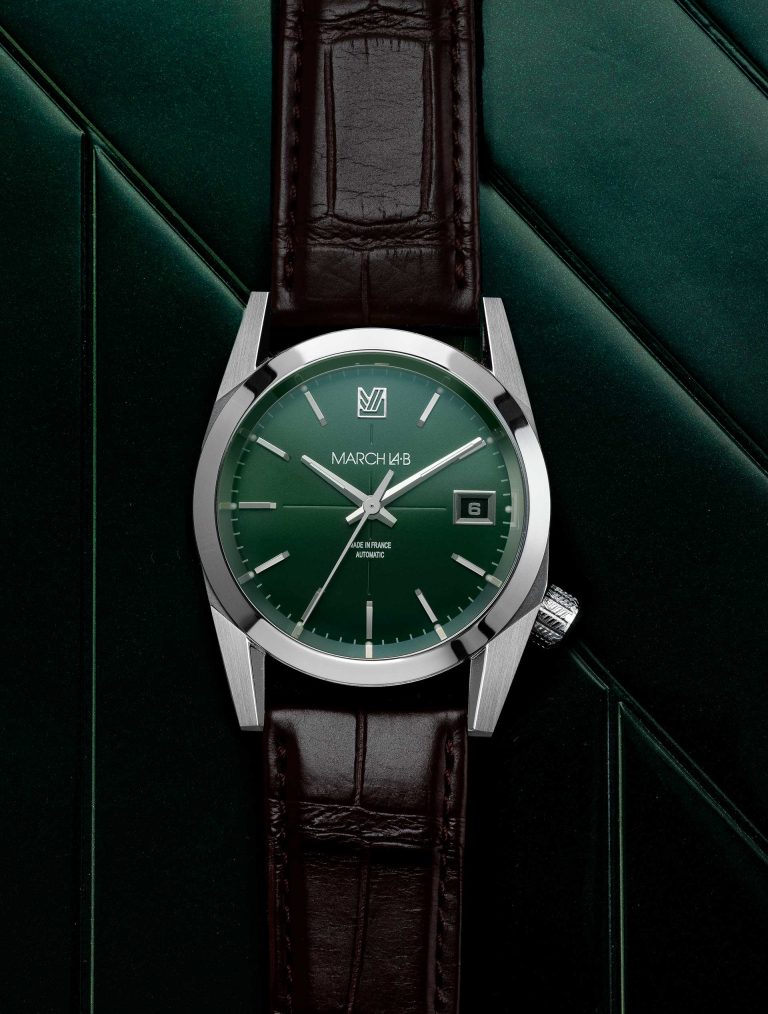 Montre March LA.B AM69 automatique, bracelet alligator marron
