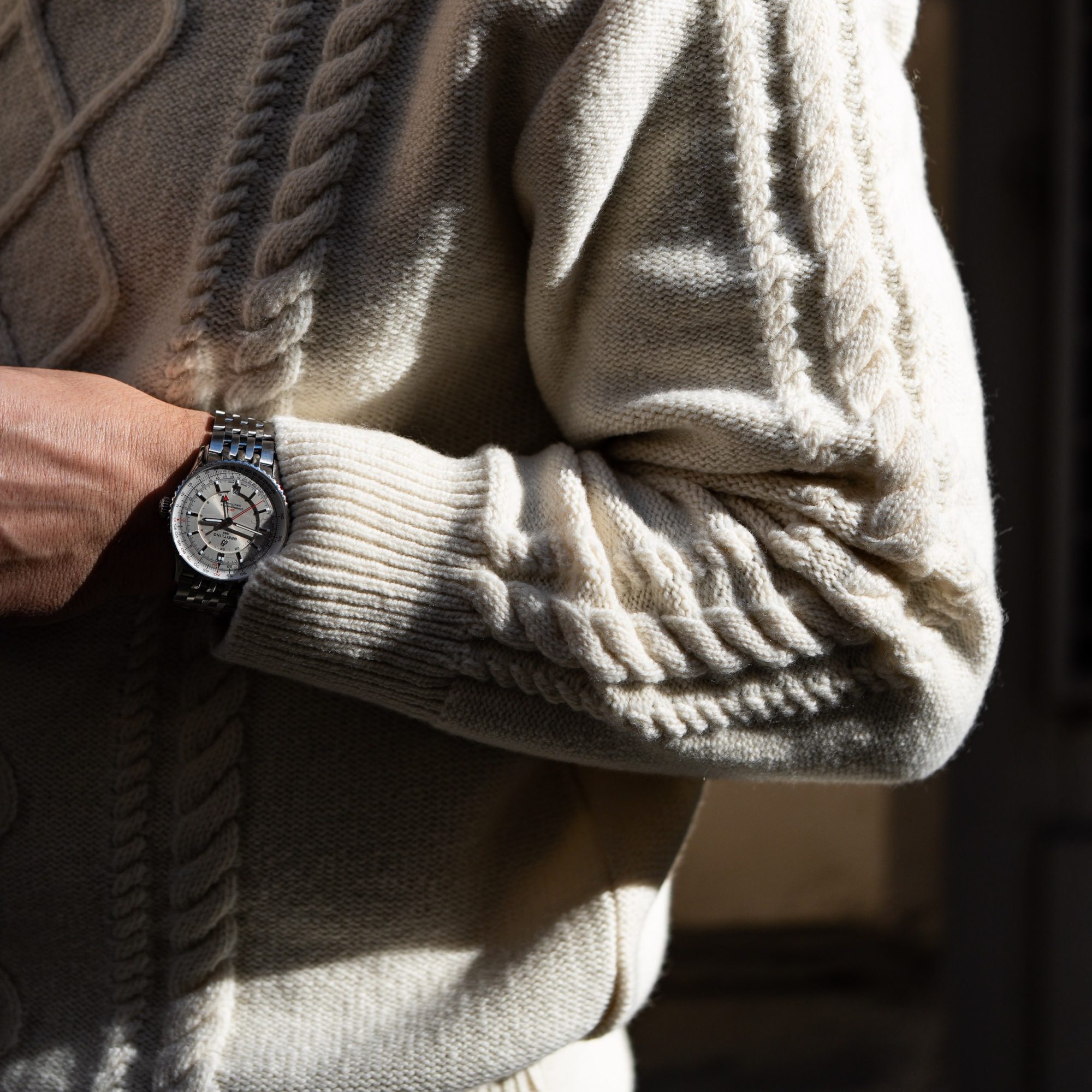 montre et pull manche laine Le Minor Pull Ecossais homme
