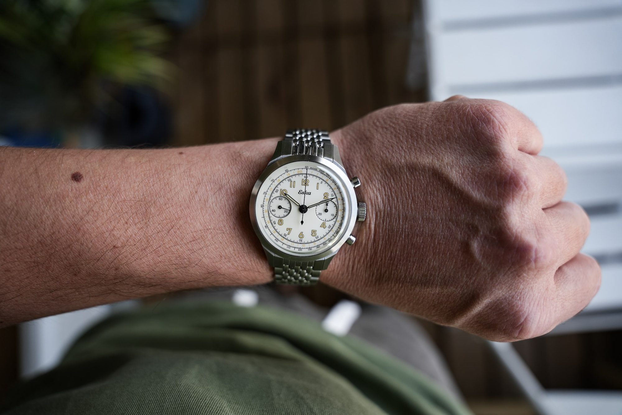 Eska heritage chrono cadran email creme