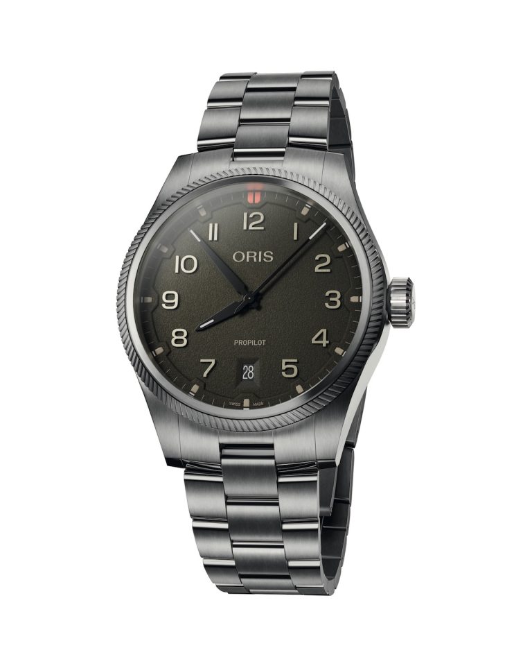 Montre Oris ProPilot Date automatique à cadran vert et bracelet acier, 41 mm