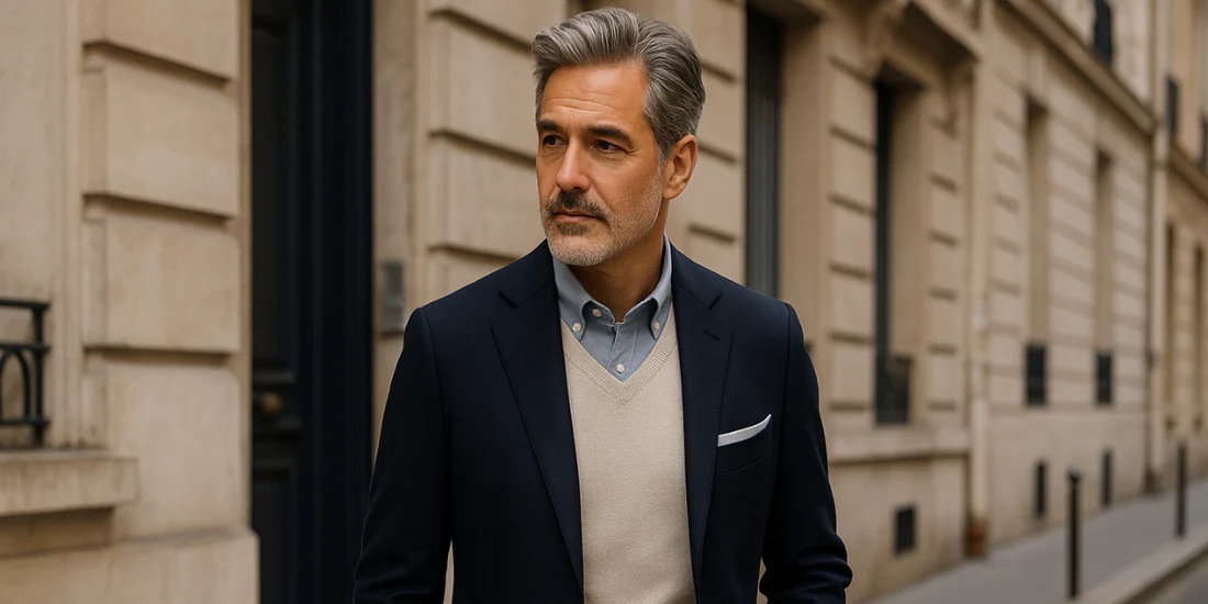 homme classe tenue rue costume