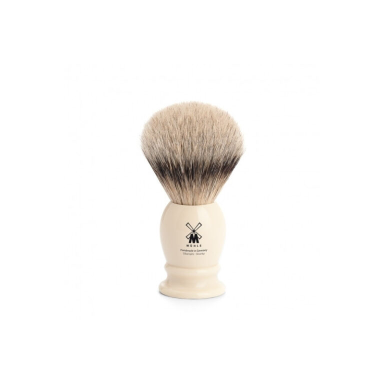 Blaireau de rasage Mühle Pur Argenté à manche ivoire
