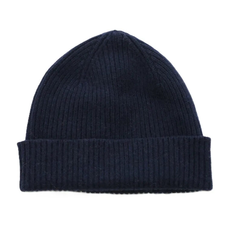 Bonnet Barra bleu marine en laine d’agneau et angora, Robert Mackie of Scotland