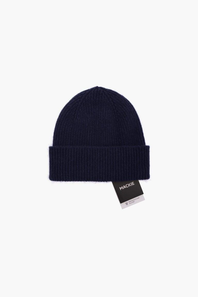 Bonnet en laine Robert Mackie Barra bleu marine