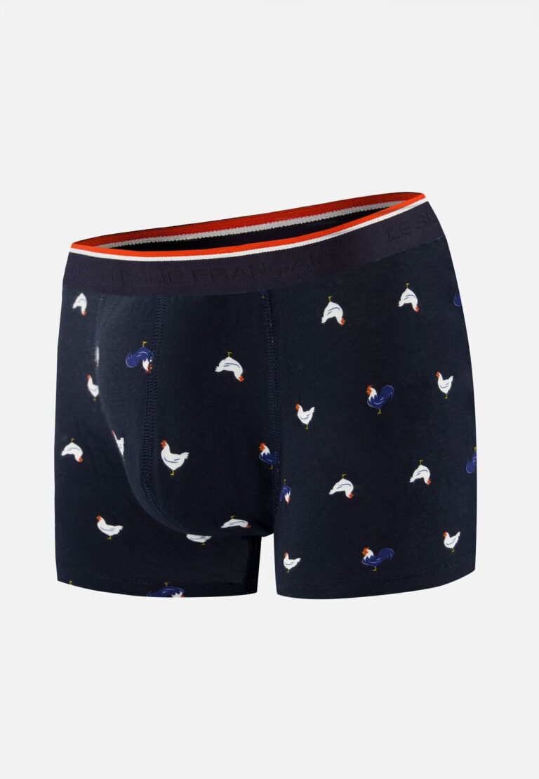 Boxer Marius à motif coq marine, Le Slip Français
