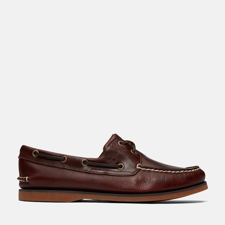 Chaussure bateau classique 2 œillets en cuir marron, Timberland