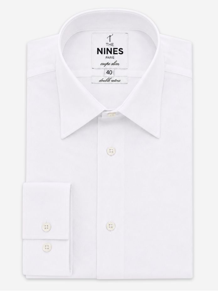 Chemise blanche à col français classique en popeline The Nines
