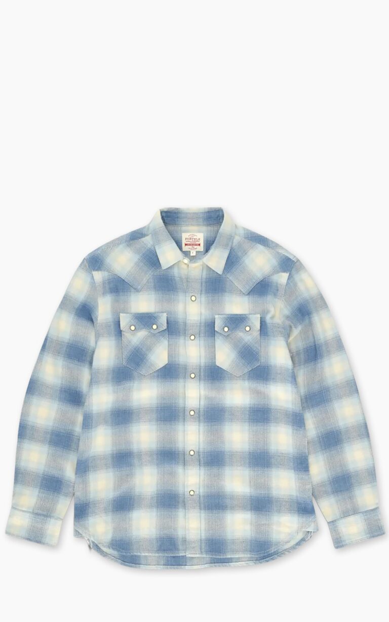 Chemise western Josh à carreaux bleu clair, Fortela