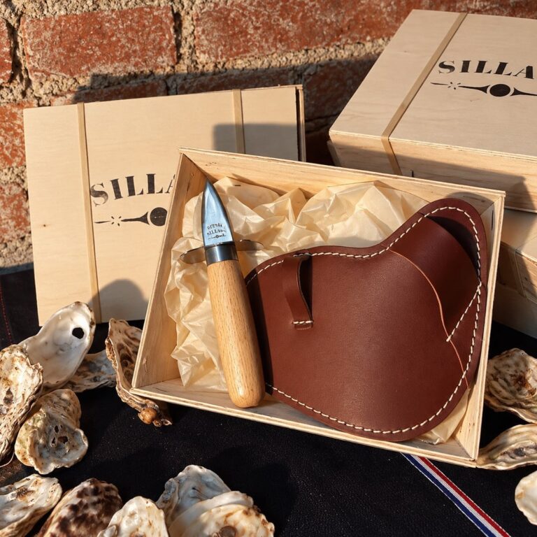 Coffret huîtrier, gant et couteau Sillage Maroquinerie