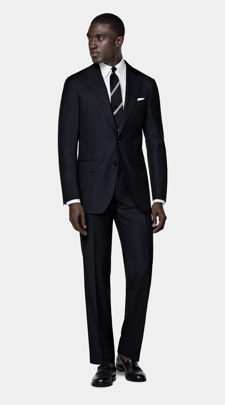 Costume Suitsupply Havana bleu marine en pure laine S110's Vitale Barberis Canonico