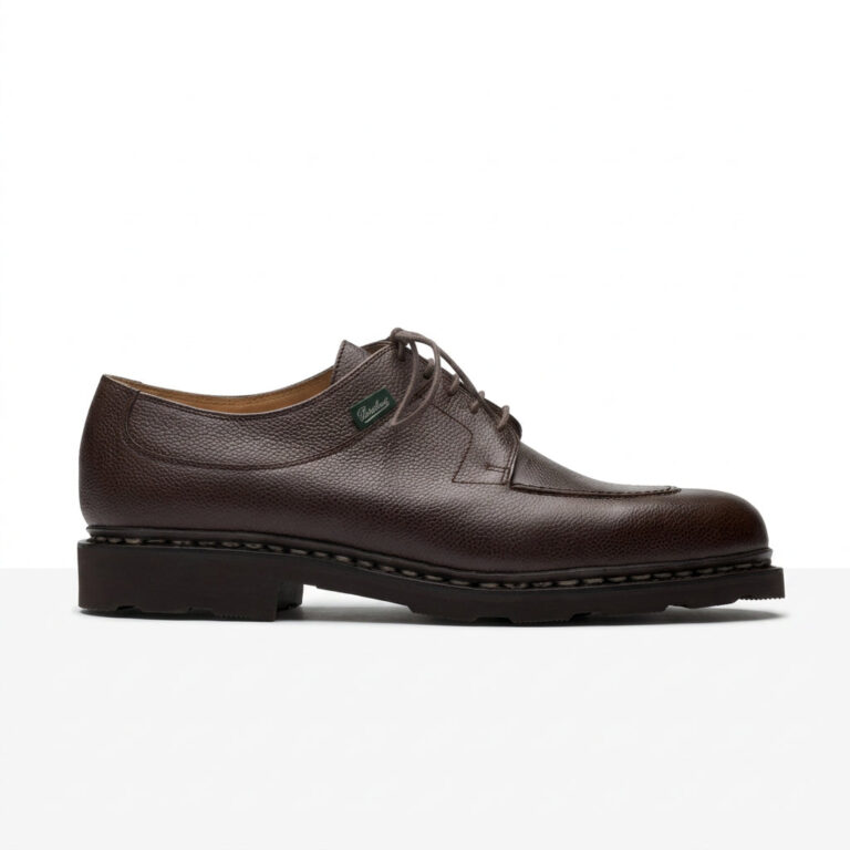 Derby Avignon en cuir grainé moka, cousu norvégien, Paraboot