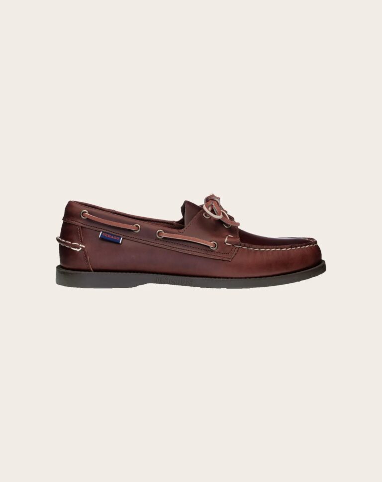 Chaussures bateau Docksides Portland en cuir ciré marron clair, Sebago