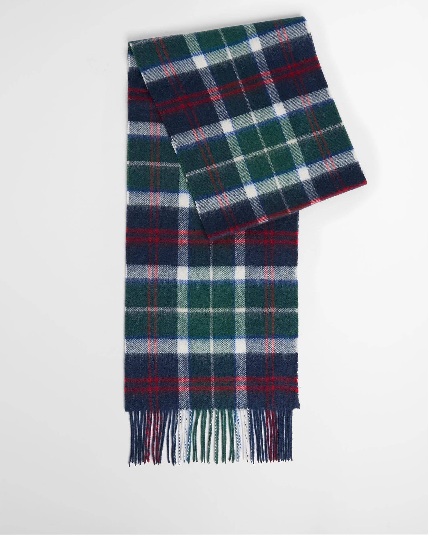 Écharpe en laine et cachemire tartan Evergreen à franges, Barbour
