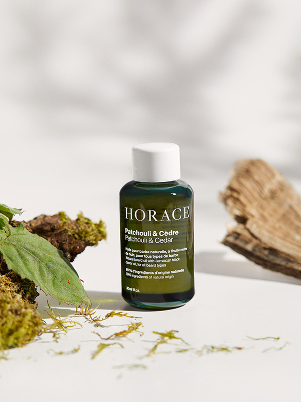Huile pour barbe Patchouli et Cèdre, flacon 30 ml, Horace