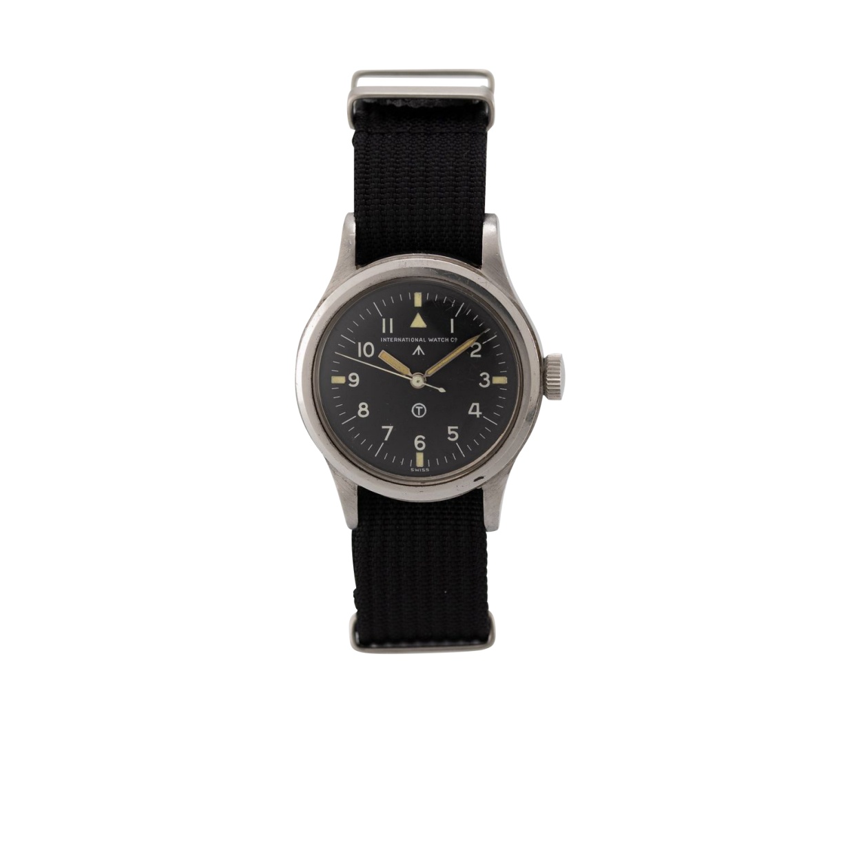 IWC Mark 11 de la Royal Air Force vers 1951, cadran noir à chiffres arabes et flèche broad arrow
