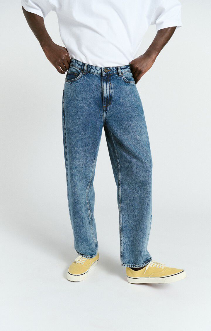 Jean droit homme Joybird délavage stone, American Vintage, porté