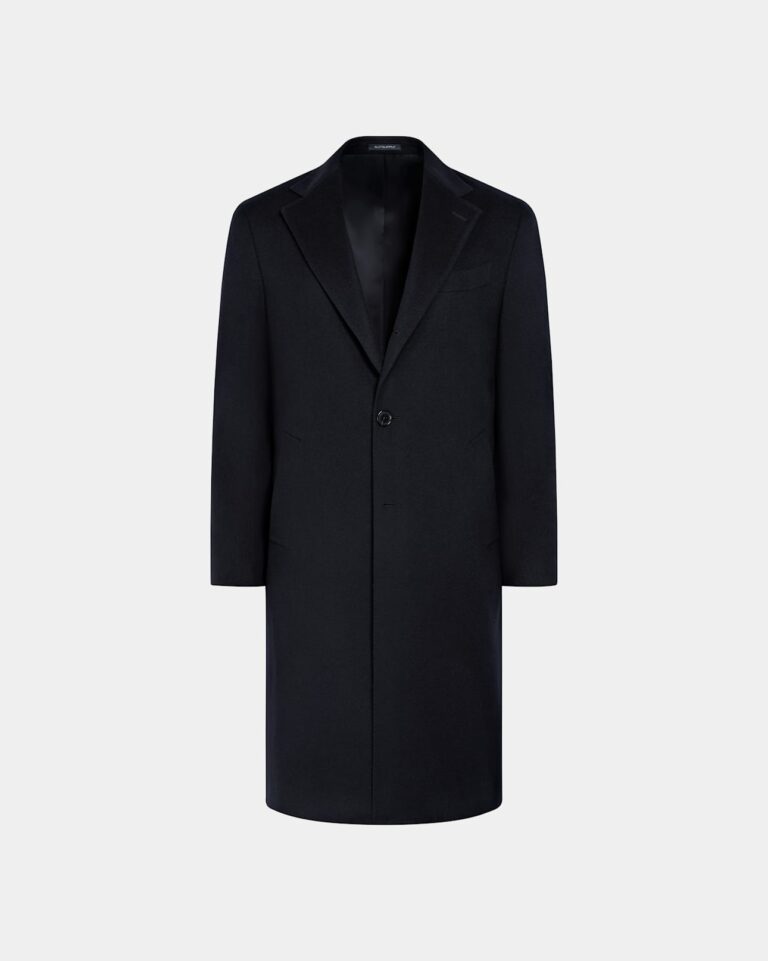 Manteau long en laine pure bleu marine, Suitsupply