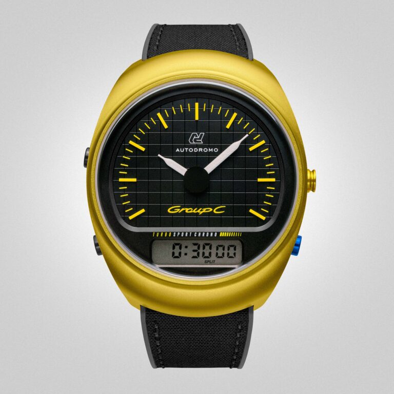 Montre Autodromo Group C Turbo Sport Gold Anodized, boîtier tonneau en aluminium anodisé doré