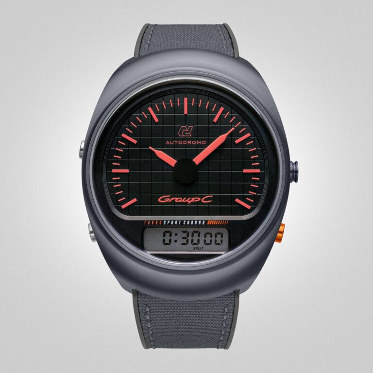Montre Autodromo Group C Turbo Sport Grey Anodized, boîtier tonneau en aluminium anodisé gris