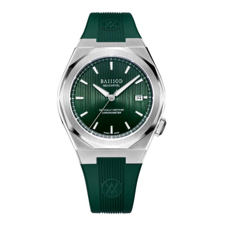 Montre BA111OD Chapitre 7 Chronomètre à cadran vert forêt guilloché et boîtier tonneau en acier