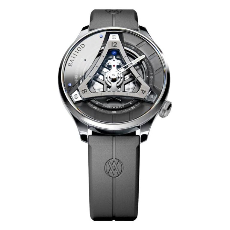 Montre BA111OD CHPTR_Δ.1 automatique à cadran gris à motif triangulaire, boîtier acier de 44 mm