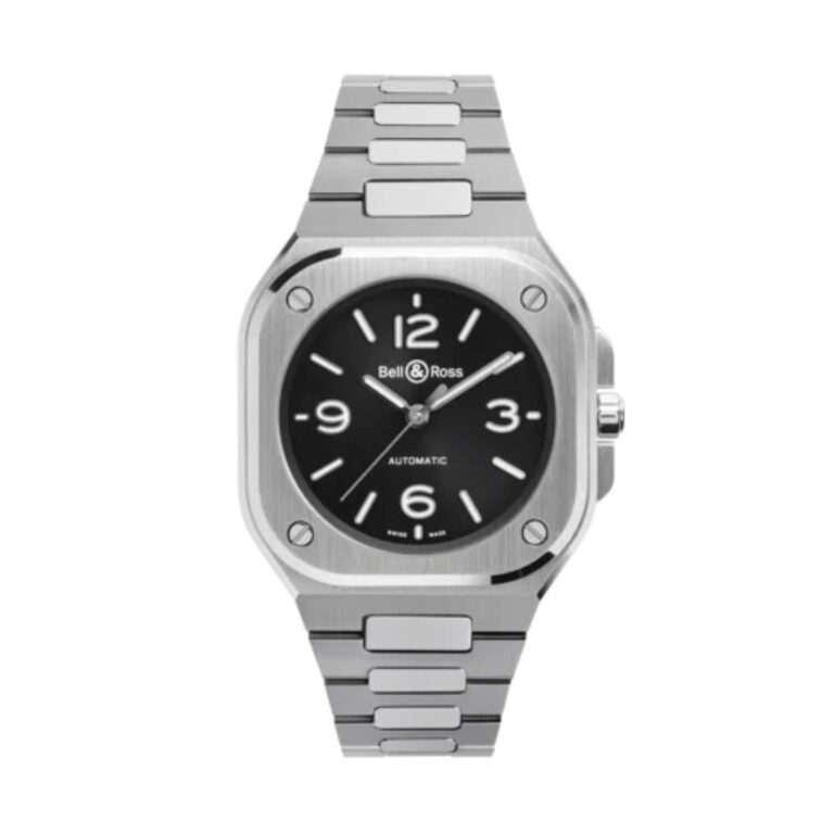 Montre Bell & Ross BR 05 Black Steel automatique à cadran noir et bracelet acier intégré, 36 mm