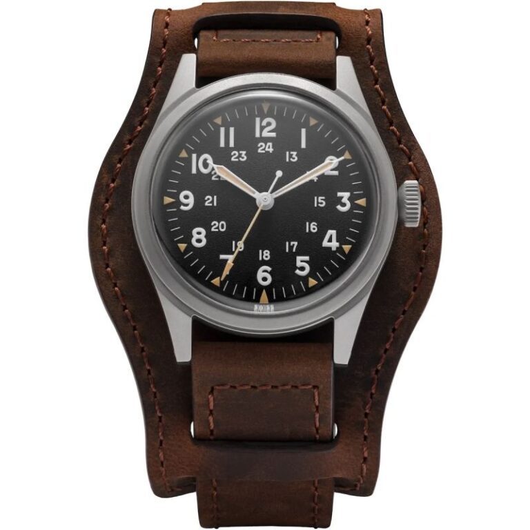 Montre Benrus DTU-2A/P automatique, boîtier acier sablé de 34 mm et cadran noir