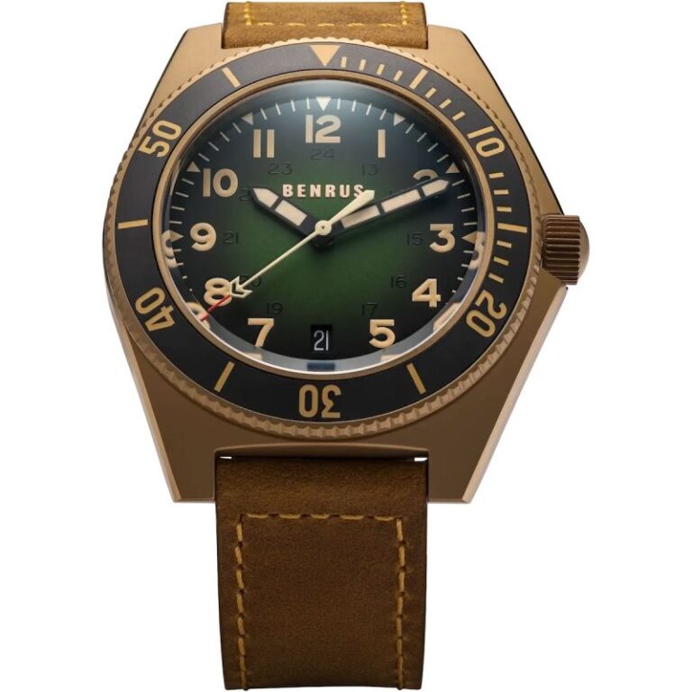Montre Benrus Type 2 UJ automatique, boîtier asymétrique en acier, 41,5 mm