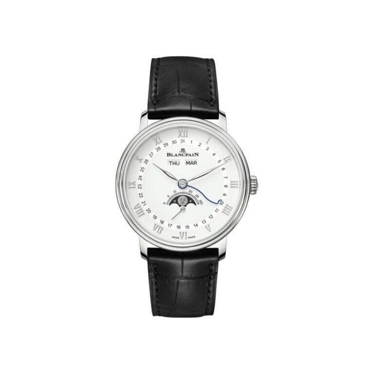 Montre Blancpain Villeret Quantième Complet phase de lune en acier, 38 mm