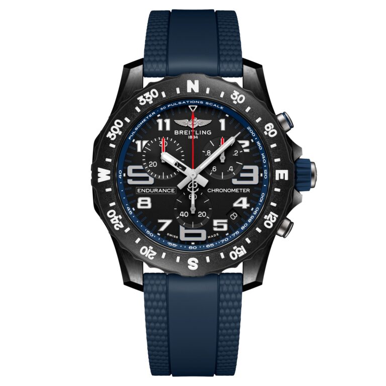 Montre Breitling Professional Endurance Pro à cadran noir et bracelet caoutchouc bleu, 44 mm