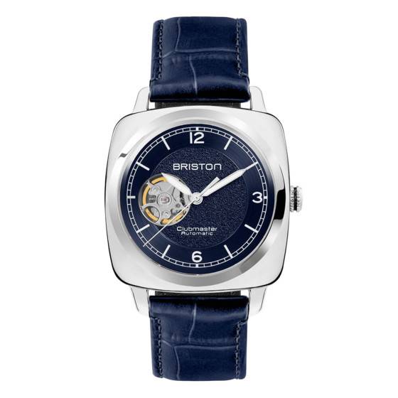Montre Briston Clubmaster Legend Open en acier à cadran bleu ajouré
