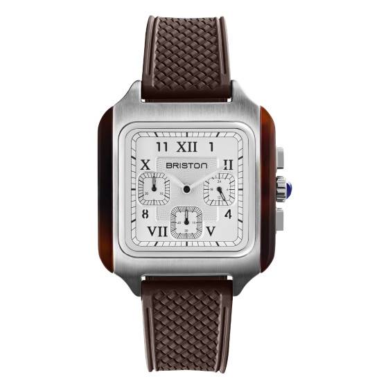 Montre Briston Streamliner Kennedy chronographe à cadran blanc, 38,5 mm