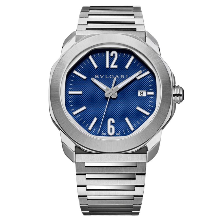 Montre Bulgari Octo Roma automatique 41 mm, cadran bleu, bracelet acier