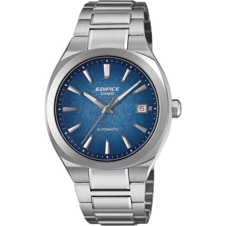 Montre Casio Edifice EFK-200D-2AER automatique à cadran bleu texturé et bracelet acier, 38 mm