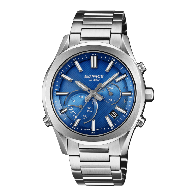 Montre Casio Edifice EQB-1300D-2A vue de face, bracelet acier