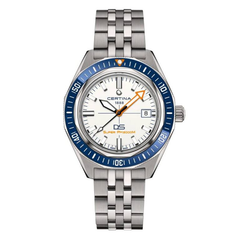 Montre de plongée Certina DS Super PH2000M en titane à cadran blanc, 43 mm